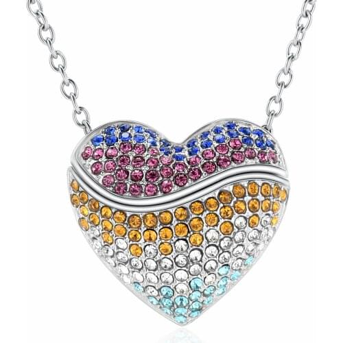 Heart in Heart Urn Necklace for Ashes Cremation Jewelry Ash Keepsake Shiny Heart Urn Pendant Memorial Gift for Women