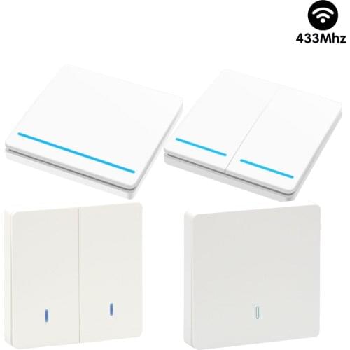 1/2/3 Gang Wireless Push Button Wall Switch RF Smart Home Remote Control Wall Panel For Lights Ceiling Lamp LED On Off Ev1257