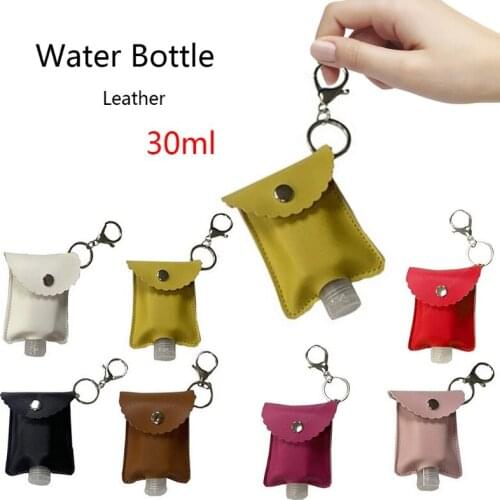 1Set 30ml Refillable Bottles Travel Hand Sanitizer Bottles Cosmetic Container with Keychain Holder with Bottle Cover