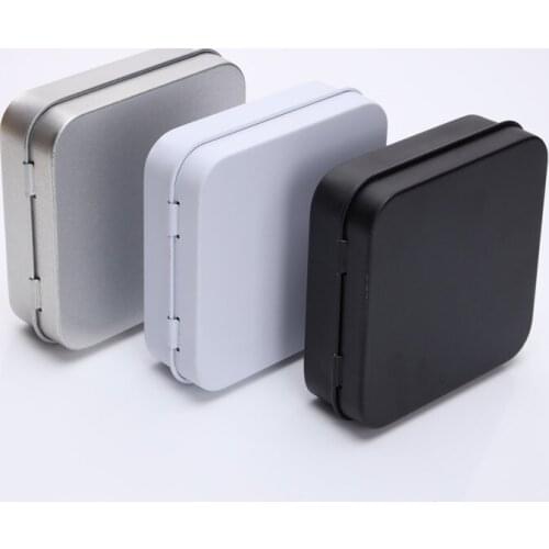 100 PCS Mini Metal Tins Container Square Hinged Flip Storage Tin Box Small Kit Case Jewelry Coin Candy Condom Organizer Portable