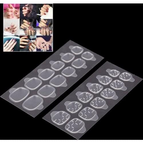 120pcs/10Sheet Double-side Adhesive Tips Nail Glue Tool Transparent False Nails Tool Waterproof False Art Extension Glue Tool