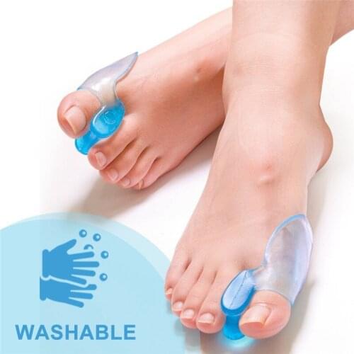 2pcs Big Toe Separator Bone Corrector Straightener Silicone Gel Foot Fingers Protector Bunion Adjuster Feet Massager