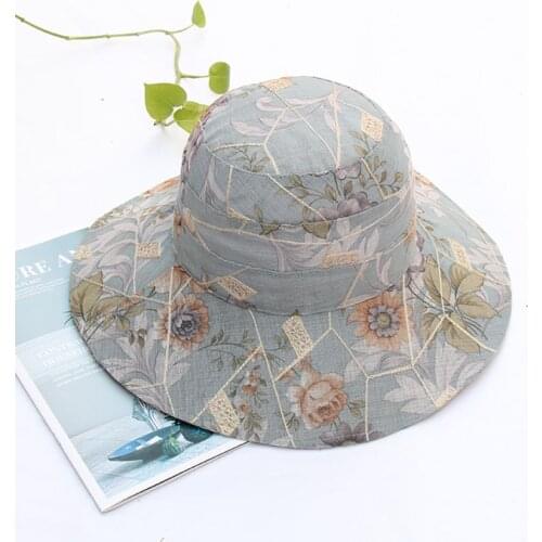 2021 new Womens bucket hat Caps Hip Hop Gorros panama Summer Hat Beach Sun Fishing boonie Flower lattice lace breathable hat