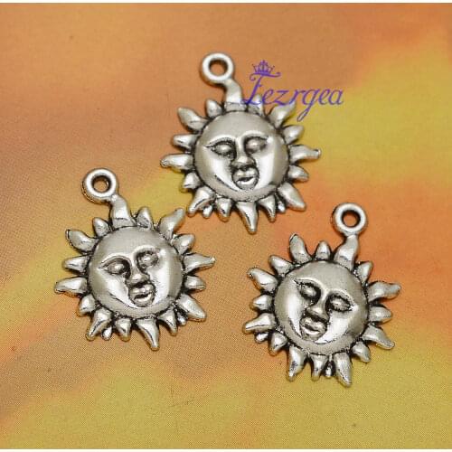 30pcs/lot--19mm, sun charms, Antique silver plated sun charms,DIY supplies, Jewelry accessories
