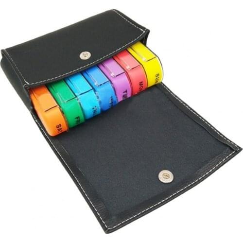 50% Hot Sale 7Pcs/ Set Pill Organizer Box Weekly Anti-spilling Carrying Case Travel Medication Reminder Pill Box for Health