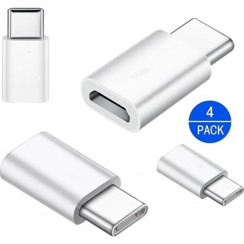 4PC Type C Male To Micro USB Female Charger Adapter Converter For SAMSUNG GALAXY S10 A30S A51 A50 A71 A70 Wileyfox Swift 2 Plus