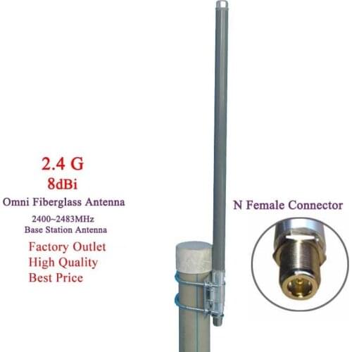 2.4g wifi antenna omni antenna fiberglass antenna 8dBi 2.4g wireless router fiberglass base antenna video monitor N female