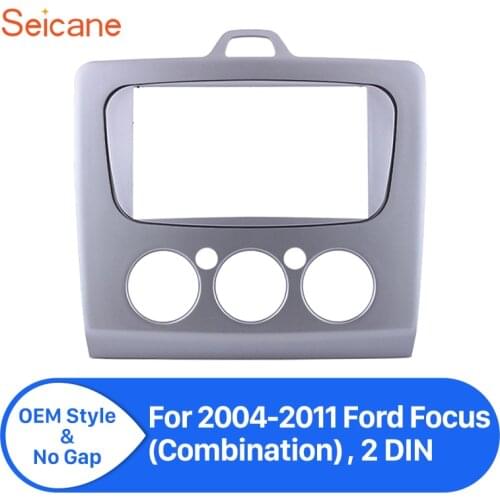 Seicane refitting 2 Din Car Radio Panel Frame Fascia for 2004 2005 2006 2007 2008 2009 2010 2011 Ford Focus Dash CD Trim Kit