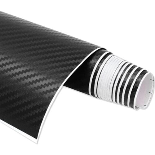 Car Vehicle DIY 3D Carbon Fiber Vinyl Wrap Roll Film Sticker Decal 70x10cm black