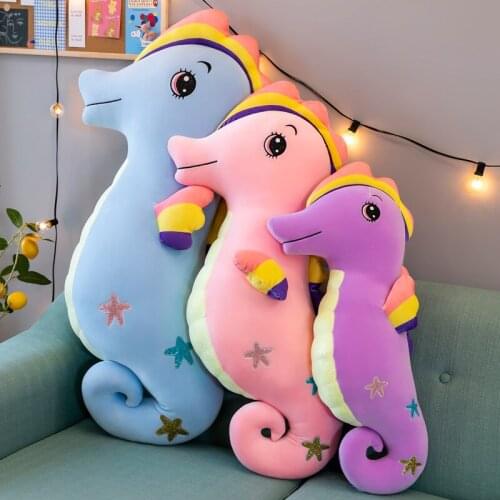 Creative Large Hippocampus Plush Toys Comfortable Pillow Childrens Doll Gift Kawaii Decompression Peluche For Child Birthday