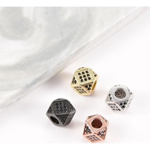 4 Color Beads & Jewelry Charm Micro Pave Zircon Beads for DIY Jewelry Making Bracelet