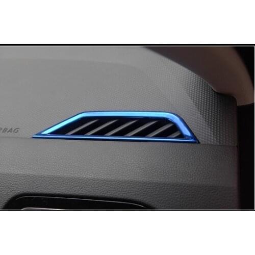 For 2018 2019 2020 VW Tiguan mk2 LHD CHROME DASHBOARD AIR VENT TRIM COVER BEZEL GARNISH FRONT INSERT FRAME black hairline