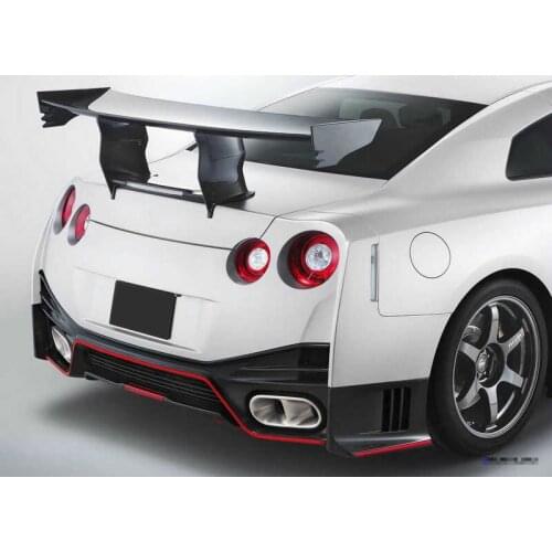 For Nissan GTR R35 N-ATK Style Carbon Fiber Rear Trunk GT Spoiler Wing Lip (Included Lights) Bodykits Addon Spoilers