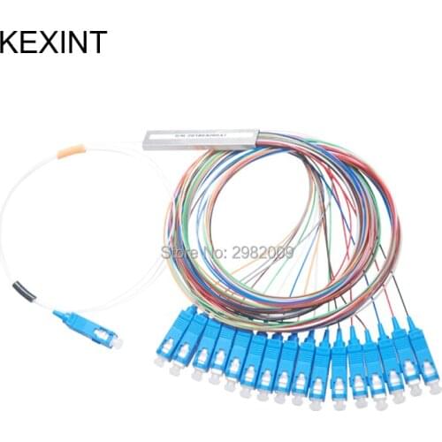 KEXINT Fiber Optic PLC Splitter 1*16 mini Module 0.9 1m With Connector SC/UPC / 10Pieces