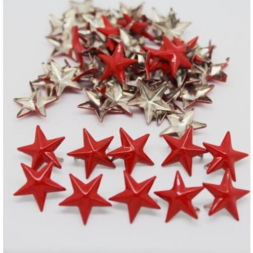 50Pcs/lot Metal Star Rivets Studs Sewing Buttons Fasteners Leathercraft Accessories