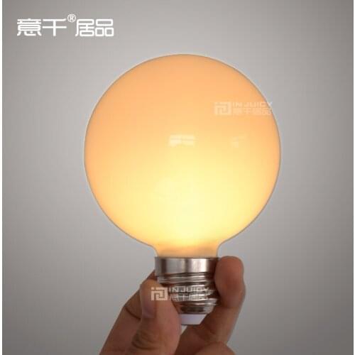 Pack Of 2 Bright Vintage 6W Milk Ball Glass Edison Bulb E27 LED bulbs G95 E27 Screw Corn Warm White AC110V-220V 240V