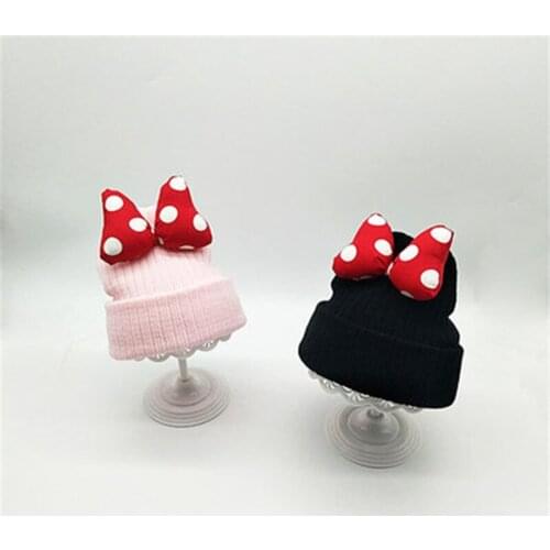 New Fashion Kids Beanie Winter Bow Hats For Children Girls Knitted Wool Earflap Beanies Cap Crochet Baby Hat