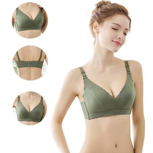 Clothes For Pregnant Women Without Steel Ring Showing Small Breasts Gathered Rear Buckle Brassiere Thin Breastfeeding Bra Women