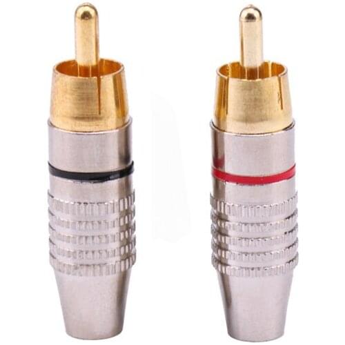 Sindax RCA Connectors For Audio Video Gold-Plated RCA Plug AV RCA Connector Prefessional Speaker Devices Lotus RCA Plug 2pcs/lot