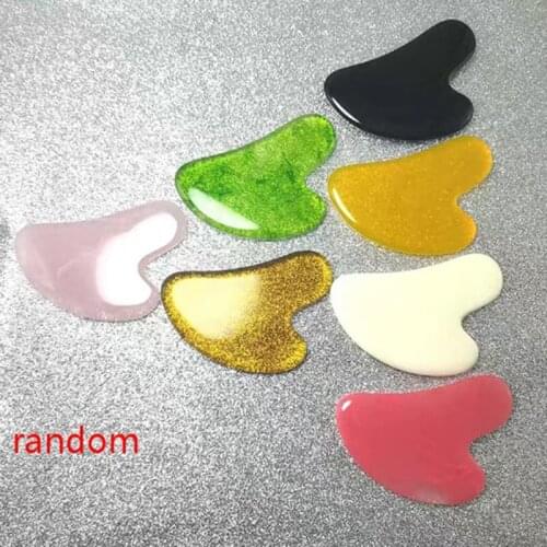 1PC Resin Guasha Scraping Massage Scraper Face Massager Acupuncture Gua Sha Board Acupoint Face Eye Care SPA Massage Tool
