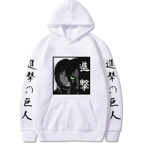 Harajuku Anime Anime Attack Eren Yeager Hoodies Men Funny Cartoon Cool Girl Mikasa Ackerman Long Sleeve Winter Sweatshirt Tops