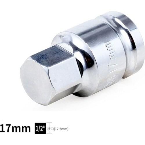 1/2"(12.5mm) 17mm Hex Special Oil Pan Screw Socket Wrench Head Hand Tool CR-V Universal Hexagonal Allen Head Auto Repair Tools
