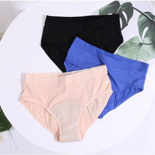 3pcs/Set Menstrual Panties Women Sexy Pants Leak Proof Incontinence Underwear Period Proof Bamboo Briefs High Waist Warm Female