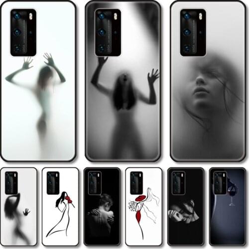 Hazy sexy women Phone Case For Huawei P 40 30 20 10 9 Smart 2019 Lite E Pro Plus black cell shell