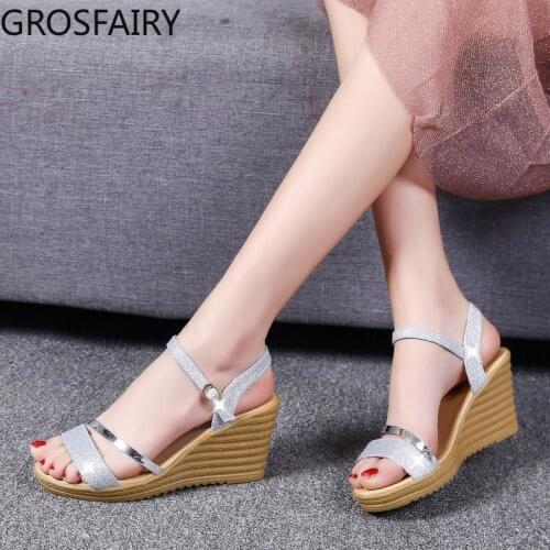 Womens Shoes Platform Wedge Sandals, Womens High-heeled Thick-heeled Non-slip Fish Mouth Shoes, Comfortable and Breathable