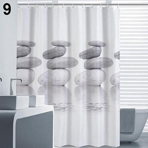 180cm x 180cm Fashion 3D Print Bathroom Shower Curtain Hooks Flower Tieback