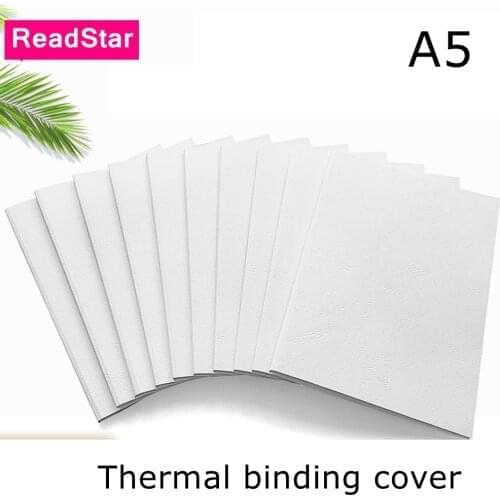 10PCS/LOT ReadStar White color A5 Leather grian paper thermal binding cover Glue binding cover thermal book covers