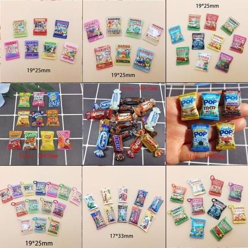 10Pcs Mixed Japanese Korean Simulation Candy Flatback Resin Cabochon Mini Food Scrapbook Kawaii DIY Embellishments Accessories