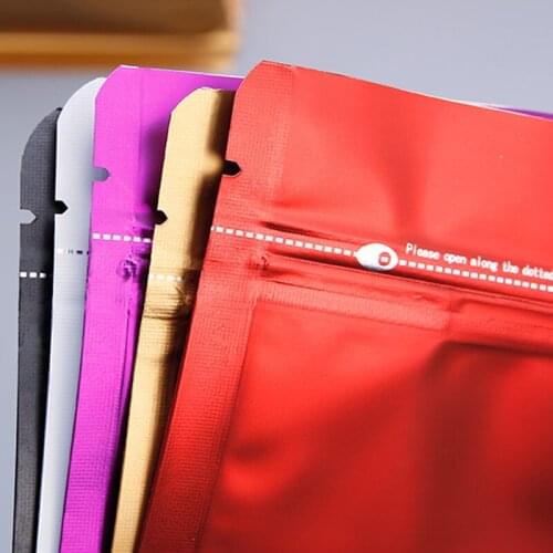 100pcs Color Stand Up Ziplock Pouch Plastic Ziplock Reclosable Packing Bags For Business Plastic Bag With Zipper Jewelry Packing