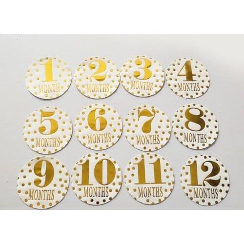 12pcs Infant Baby Monthly Sticker Environmental Protection and Durability Pregnant Women Month Milestone Photograph Prop