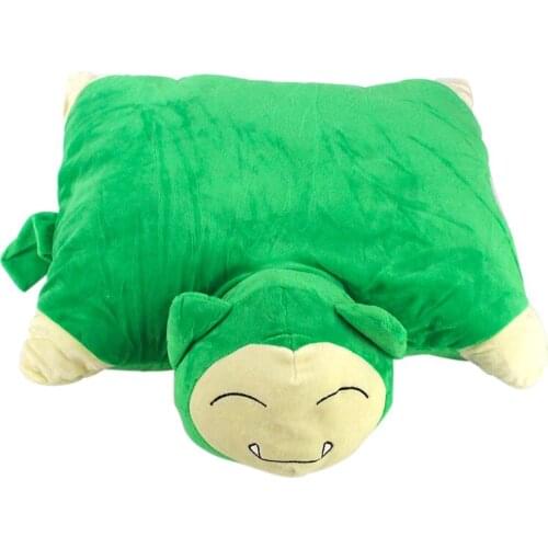 44cm Cute Snorlax Folding Pillow Plush Toys Anime Stuffed Dolls Big Size Snorlax Green Pillow Cushion Toys Gift for kids