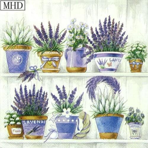 New Arrival Full Square DIY 5D Diamond Painting Flower Pot Pattern Diamond Embroidery Sewing Art Mosaic Decoration