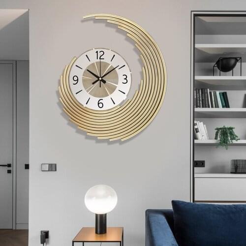 Big Luxury Wall Clock Modern Design Large Creative Gold Wall Clock Minimalist Metal Silent Duvar Saati Home Decorative WB50WC