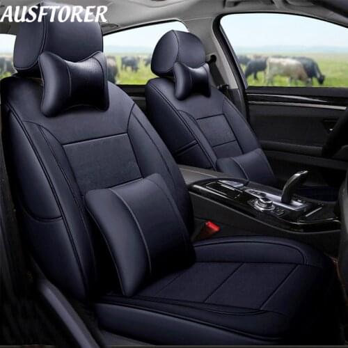 AUSFTORER Cowhide Leather 7 Seats Cover for Infiniti QX56 QX80 Seat Covers Sets Genuine Leather Auto Seat Protectors Accessories