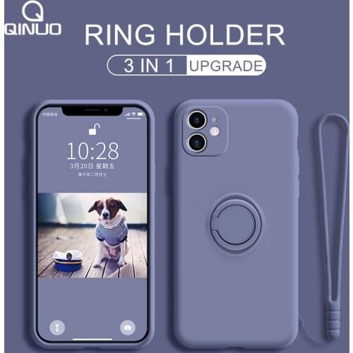 Liquid Silicone Magnetic Holder Phone Case For iPhone 12 Mini 11 Pro XS Max XR X 8 7 6 s Plus SE 2020 Stand Finger Ring Cover