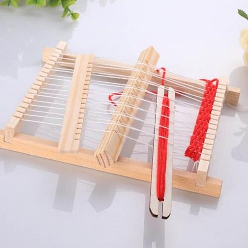 DIY Traditional Wooden Weaving Loom Craft Yarn Hand Knitting Machine Kids Educational Toy Gifts
