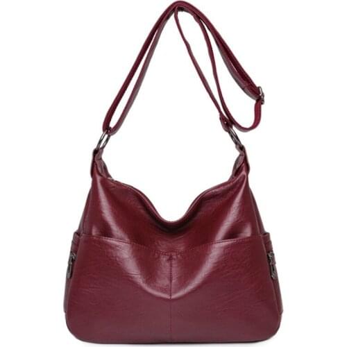 Designer Handbags High Quality 2021 Women Leather Shoulder Bags Vintage Sac A Main Solid Crossbody Shoulder Bags Female Bolsas