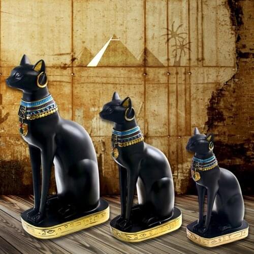 Egyptian Goddess Bastet Cats Collectible Figurine Statue Home Office Decor Resin Crafts Decoration декор для дома