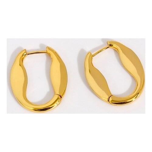 European and American geometric hollow out atmosphere simple Back Earrings New earrings in 21 years