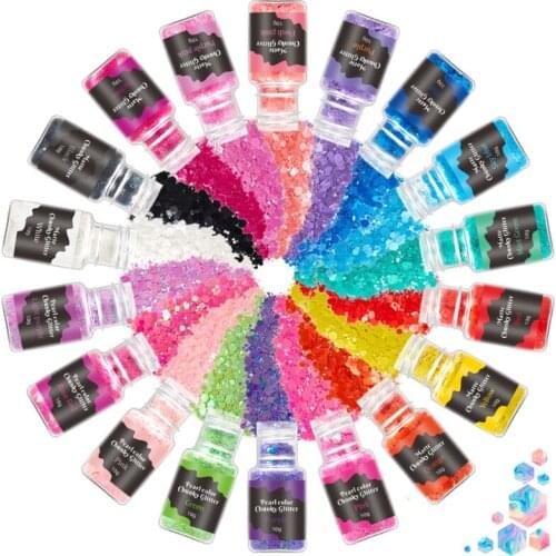 12/18/24 Colors Holographic Chunky Glitter Powder Sequins DIY Crafts Nail Art Stickers UV Resin Jewelry Filling Accessories