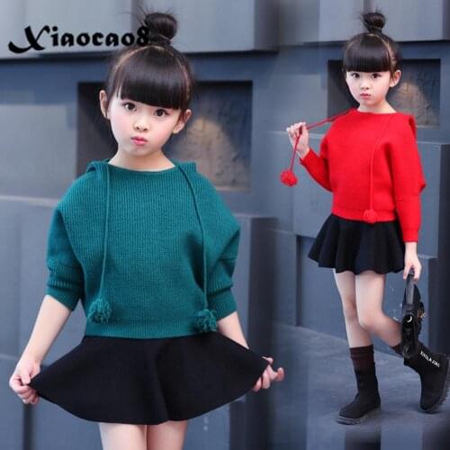 2-13Yeas Girls Clothes Sets Spring Autumn Kids Clothes for Girls Hooded Sweater Tops +Skirt Toddler Baby Girl Fall Clothes 8 10