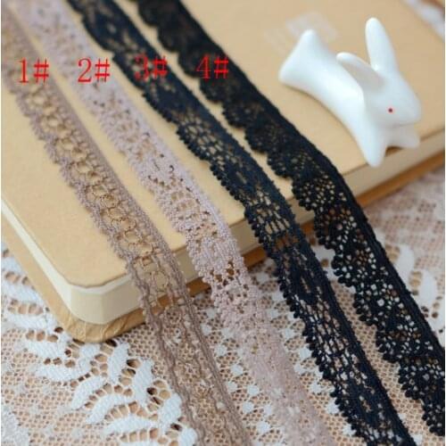 10 Meters Width 1.1cm Coffee Lace Fabric Embroidered Lace Trim Ribbon DIY Clothing Handmade Sewing Material Accessories