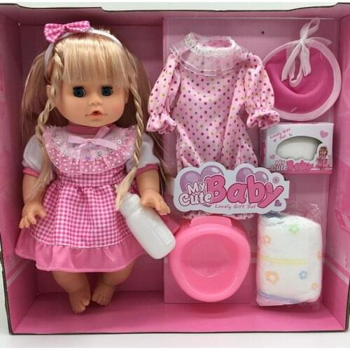 32cm Newborn baby doll Can Blink Drink Water Milk Change clothes Pee speak talking Reborn Baby Dolls model girl gift