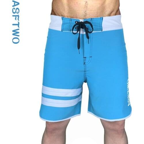 Summer stretch fast dry beach pants ASFTWO mens fitness bodybuilding surf sports shorts