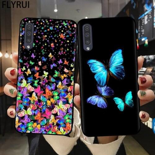 Soft Silicone Phone Case For Samsung A21S A51 A71 A10 A20 A30 A40 A50 A70 A6 A8 Plus A7 A9 2018 Cover Cute butterfly Cases Coque