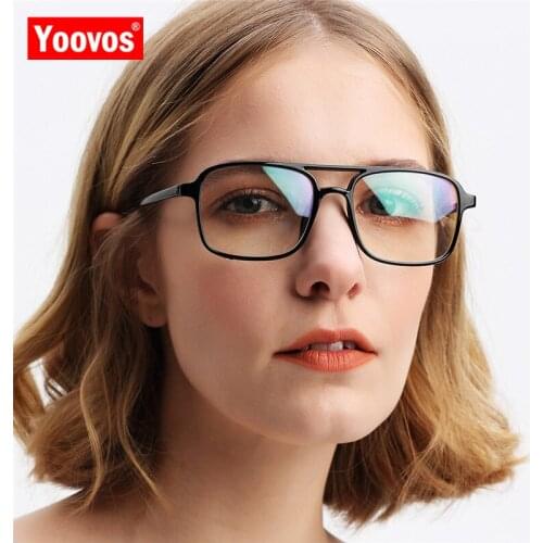 Yoovus Square Glasses For Women Brand Design Eyeglasses Frames Vintage Classic Eyewear Retro Glasses Blue Light Gafas De Mujer